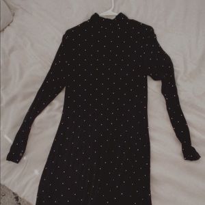 Polka dot black dress size L